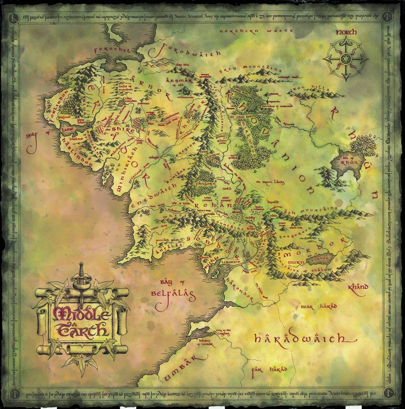 middle earth map presentment